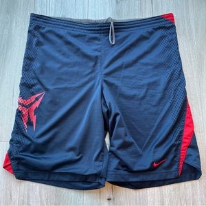Nike Kobe Bryant Y2K Mesh Sided Basketball Shorts Drawstring Red Navy Blue
